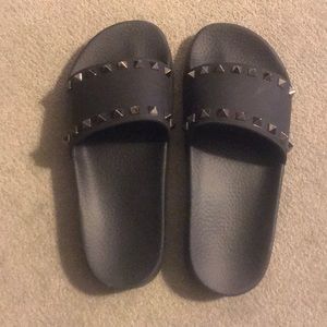 Valentino Rockstud Slide Sandal